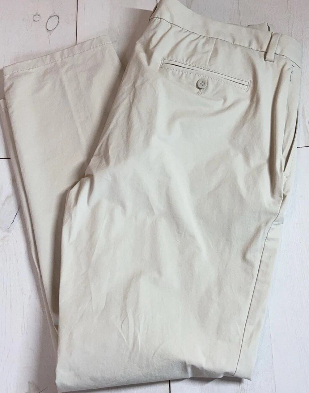 Vineyard Vines On-The-Go Pants Mens 38x30 Beige Stretch Chino Travel Golf Casual